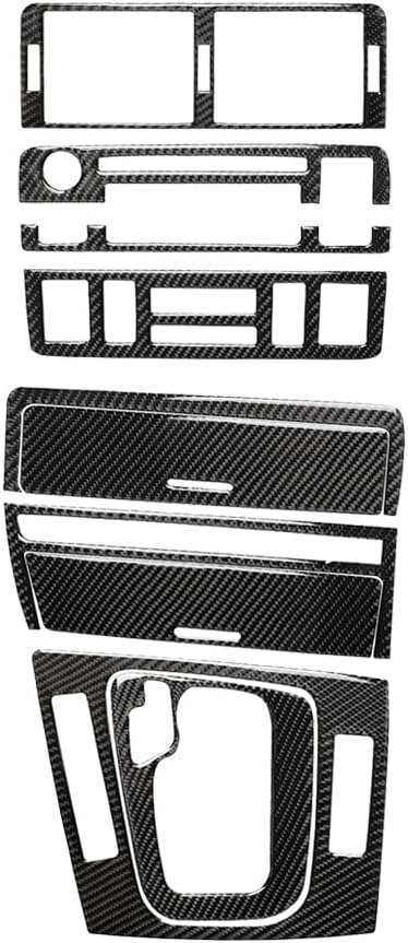 Car Carbon Fiber Accessories Shifter Frame 2pcs Protective Cover Anti-Scratch Sticker Compatible with BMW 3 Series E46 1998 1999 2000 2001 2002 2003 2004 2005