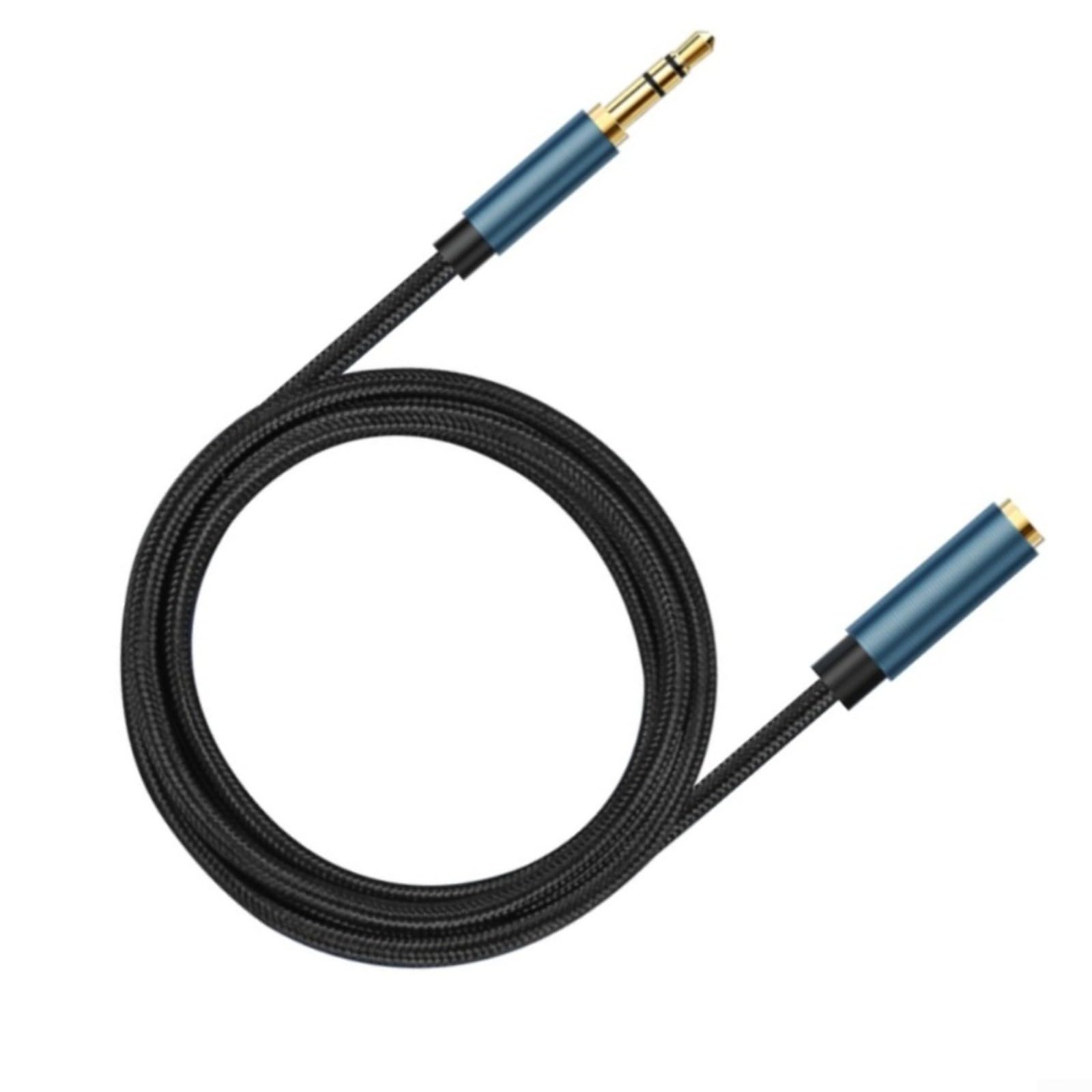Cable de extensión de audio TRRS de 3,5 mm cable AUX trenzado de nailon macho a hembra de 5 piezas