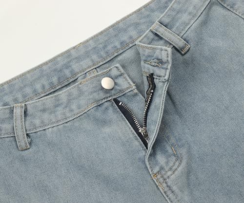 Womens Baggy Y2k Jeans Star Patch Denim Pants Big Pocket Cargo Jeans Vintage High Waist Jeans4