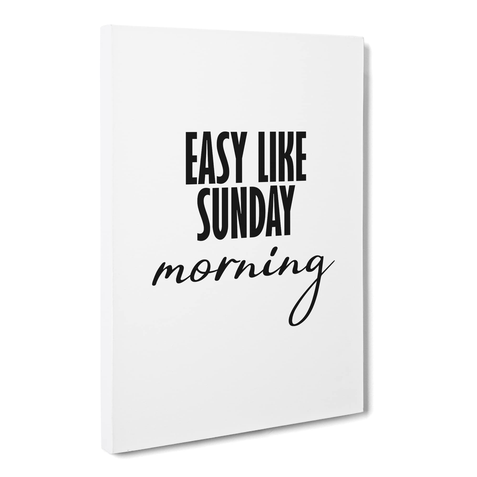 Easy Like Sunday Morning Typography Quote Canvas Print, Mixed, 25L x 50W cm