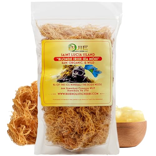 Golden Irish Sea Moss | Wildcrafted from St. Lucia | 110g Makes ~1.7L Sea Moss Gel | 100% Natural Raw & Sun-Dried | Dr. Sebi Inspired Nutrient-Rich Irish Moss for Health & Wellness
