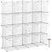 Metalldraht Regalsystem,16 Fächer Bücherregal Kleiderschrank, Würfelgröße 35 x 35 x 305cm,Steckregal für Spielzeug-Kleidung usw (Weiß)