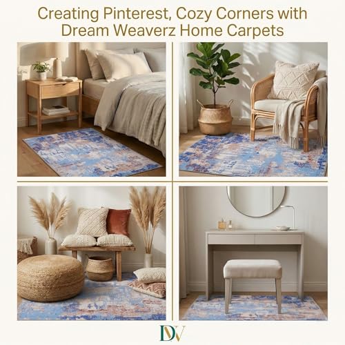 Image of Dream Weaverz Anti Slip Rectangular Carpet for Living Room & Hall | Silk | Flat Woven Soft Washable Floor Mat for Home, Bedroom Floor & Kitchen | Durable Anti Skid Rug for Daily Use (3 X 5) feet