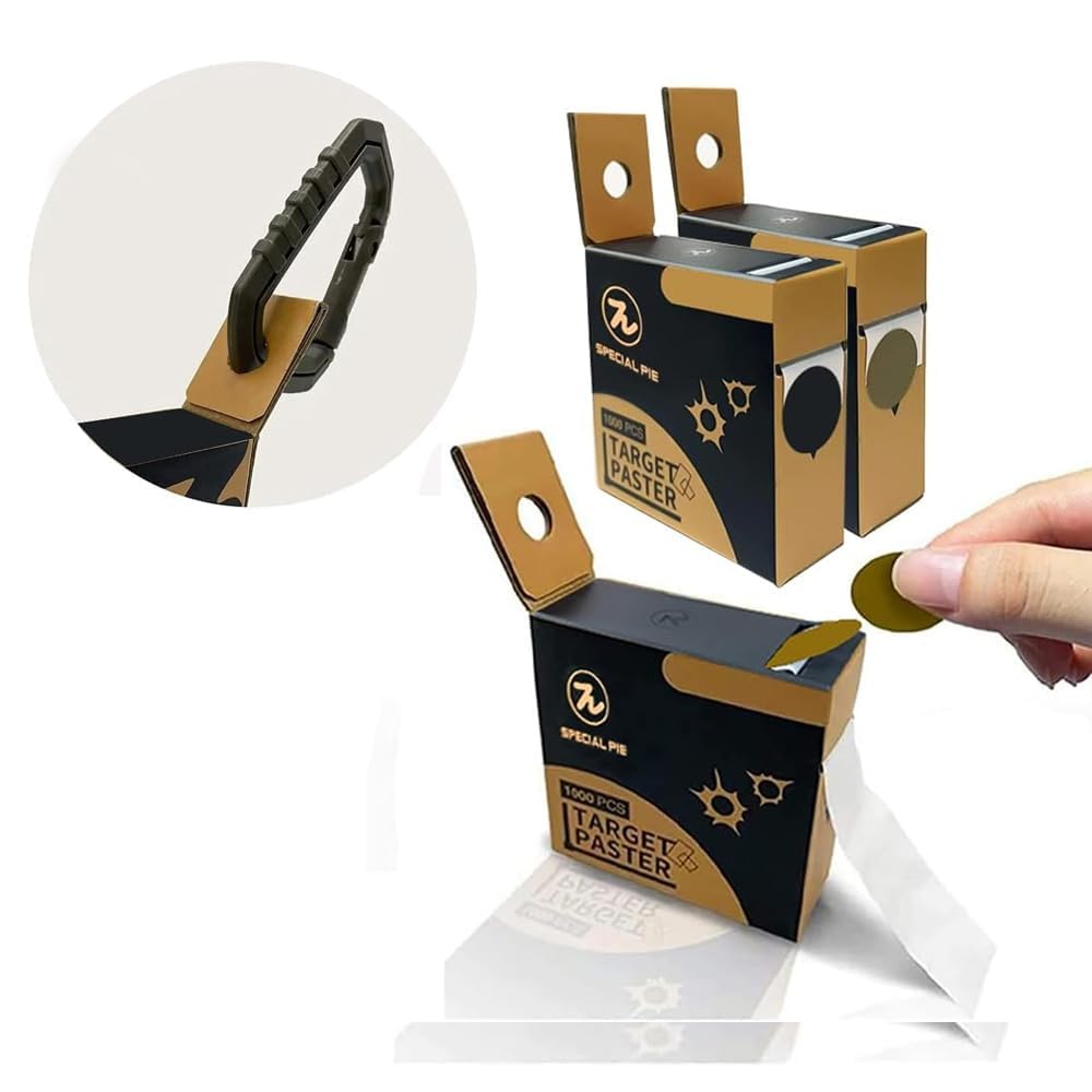 Shooting Target Pasters, 1000 Per 8 inch Box Round Shot Target Stickers with Self Adhesive Dispenser for Gun Rifle Pistol Airsoft BB Gun Shooting with Holes can be Hung Around The Waist