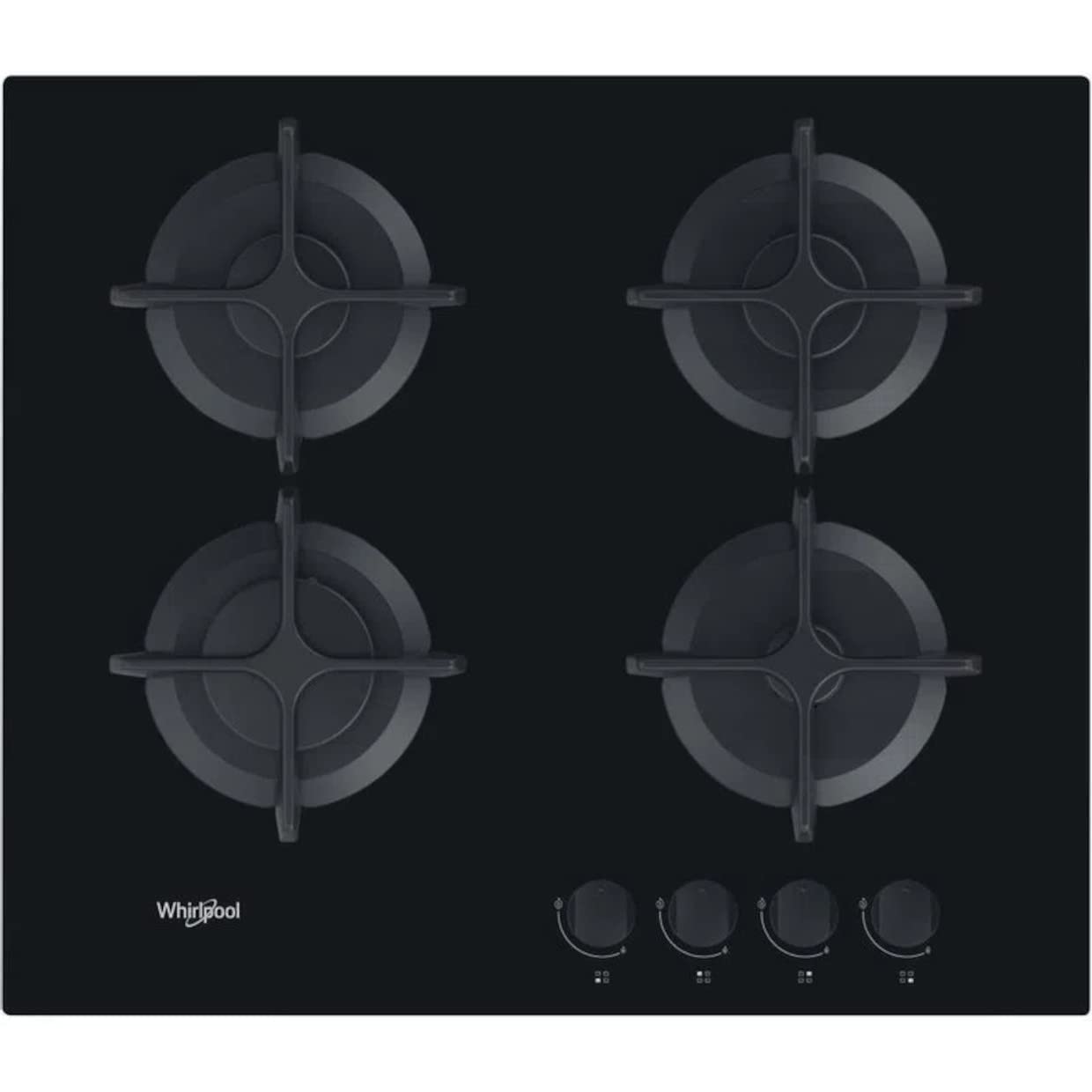 WHIRLPOOL PLACA DE GAS AKT 616 / NB NEGRO INTEGRADO 60 CM 4 ZONA (S)