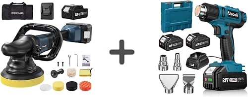 Miniatura 1 de Uaoaii Pulidora inalámbrica para coche + pistola de calor inalámbrica