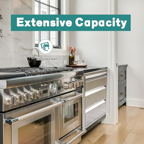 Image of Outdoor Kitchen Drawers 14 inch W x 21 inch H x 23 inch D Stainless Steel Drawer BBQ Triple Drawers with Hidden Handle for Outdoor Kitchen Island, Patio Grill Station