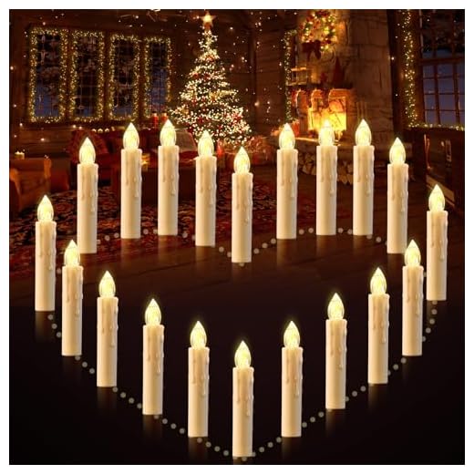 cimetech 20 Velas LED de Árbol de Navidad, Velas Navidad con Control Remoto, Velas de Navidad de Pilas Velas LED Efecto Llama para Decoración Bodas Navidad