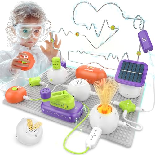 Image of Science Kits for Kids - STEM Kits for Kids, Electronics Exploration Kit, Over 150 Projects, 14 Circuit Parts, STEM Educational Toy Gifts for Kid Boys Girls Ages 3 4 5 6 7 8 9 10 11 12 | Over 150 Experiments, 14 Circuit Parts, Hands-On STEM Learning, Educational Toy, Gift for Kids Ages 3-12