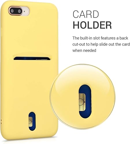 Miniatura 3 de kwmobile Funda compatible con Apple iPhone 7 PlusiPhone 8 Plus - Funda de TPU suave con tarjetero y acabado de silicona - Amarillo