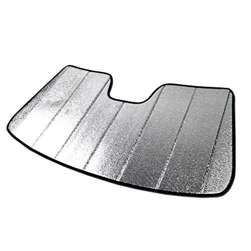 Image of Custom Fit Car Sun Shade Windshield | Sun Visor | Car Window Shades | Fold Up Front Sunshade Visor | Compatible with Audi A8 2011-2017 | CFS-014-S | Silver & Grey 1-pc Set