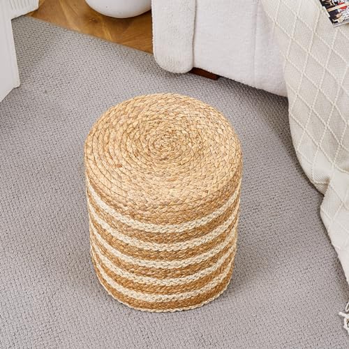 Wimarsbonottomannaturalseagrassfootreststoolhandweaveroundfootstoolpoufbohovanitystoolswithnonskidmatforlivingroombedroomhallway  Urban Country Home Decor Wimarsbon ottoman natural seagrass foot rest stool hand weave round foot stool pouf boho vanity stools with non skid mat for living room bedroom hallway  urban country home decor
