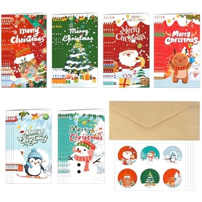 30 Pack Christmas Money Cards with Envelopes S...