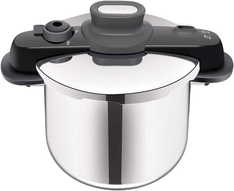 TEFAL Pressure Cooker, Secure Compact 8 L, 5-Point Security System, Ultra-Fast Results, P3534446