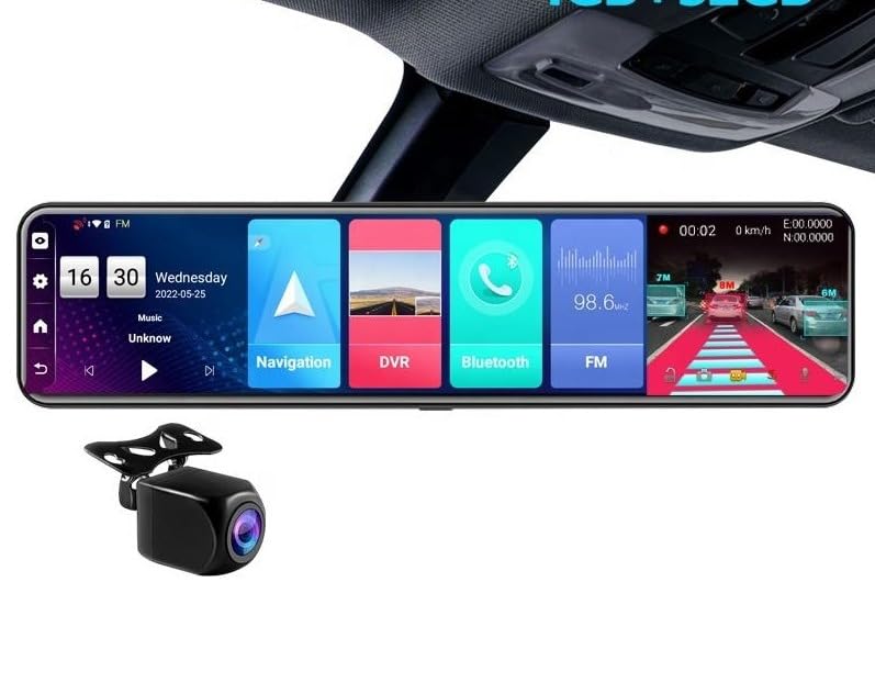 Image of Android Dash Camera -Full HD Front and Rear Cameras | WiFi | GPS | BT | 4GB Ram / 32 GB ROM| Emergency Recording, Night Vision, Back Parking Assistance | 256 GB SdCard Support Dashboard Cam