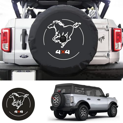 Galloper 4X4 for 2021-2026 Ford Bronco Spare Tire Cover with Backup Camera Hole Wheel Cover Protector L-XL-XXL fit Base Big Bend Black Diamond Outer Banks 2/4 Doors (L: 265/50R20 255/70R17)