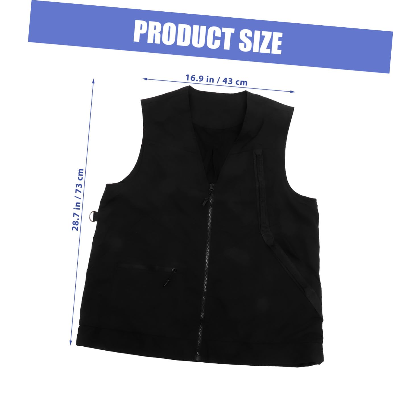 Gilet de Dresseur pour Chien Noir Polyester Mesh, 2 Compartiments Zippés