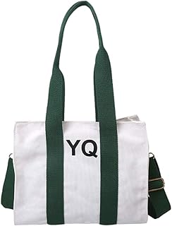 Borsa a tracolla in tela, da donna, borsa a tracolla, grande, monocromatica, borsa da spiaggia, borsa da spiaggia, per uso quotidiano in spiaggia, da viaggio