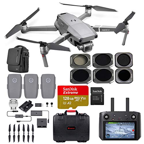DJI Mavic 2 Pro (20 MP Hasselblad Camera) with Smart Controller and Fly More Kit Ultimate Bundle (3 Batteries, ND Filters, 128 GB Extreme Card, Charging Hub and More)