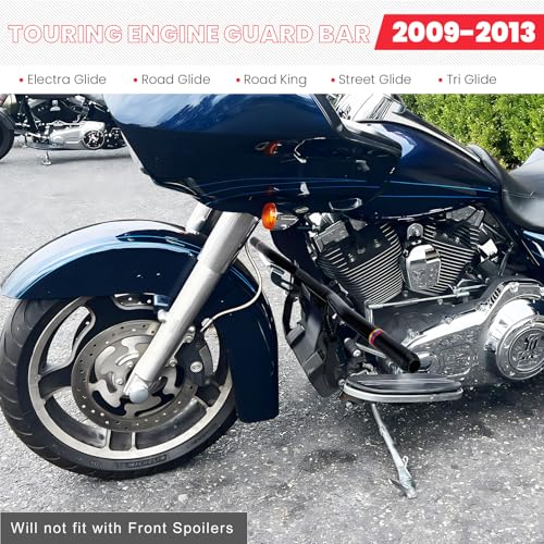 kekykm 2009-2013 Touring Front Engine Guard Crash Bar Flat Out Bar Compatible with Harley Davidson Street Glide Road Glide Road King Electra Glide Trike Glide Black Motorcycle Bumper by kekykm - Used condition - Image 7