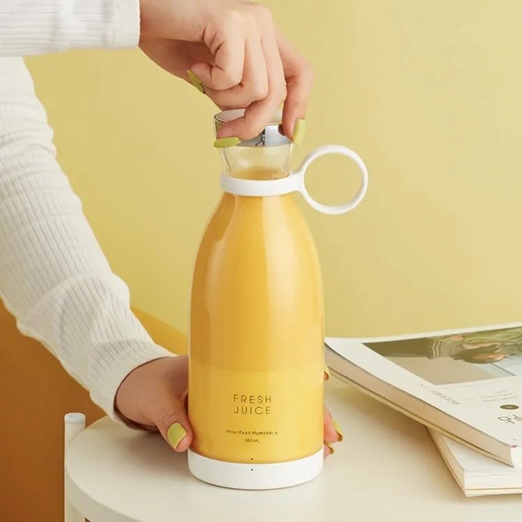 Miniatura 5 de Licuadora portátil, licuadora portátil de moda para batidos y batidos de 11.8 onzas, magnética USB de carga rápida, mini botella mezcladora de jugo