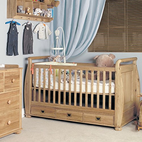 Jack & Jemima Oak Children Furniture Cot-Bed with Three Drawers