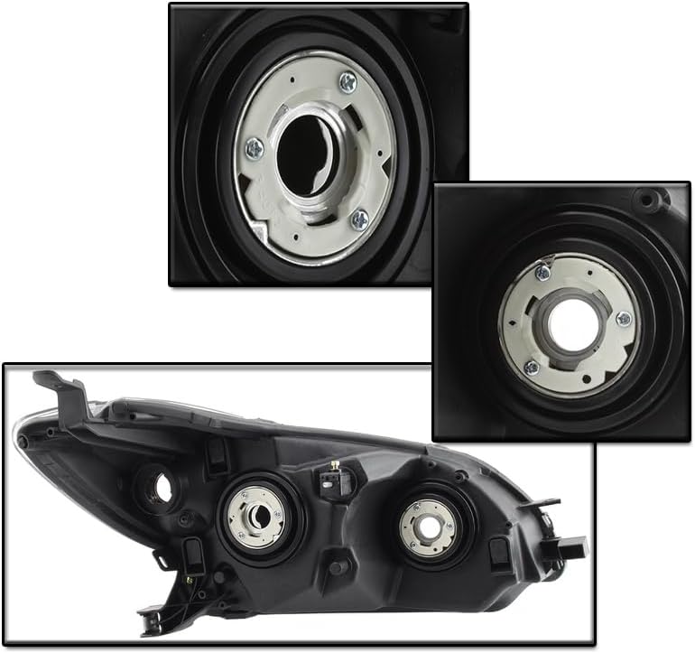 Replacement Headlights Headlamps Black Compatible with 2009-2014 Toyota Matrix