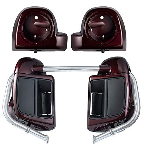 Motorcycle Lowers with Speaker Pods 6.5 inch Lower Fairings Fit for 2014+ Harley Touring - Twisted Cherry