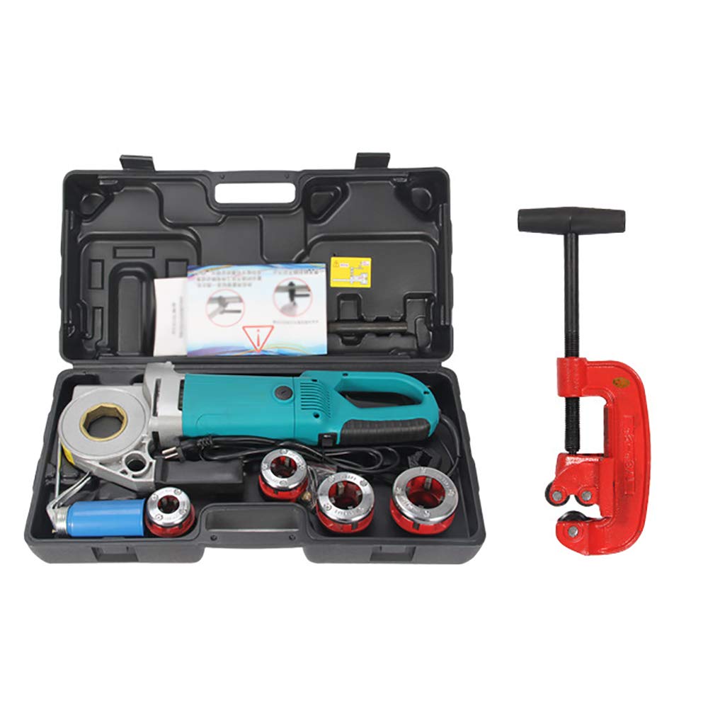 Portable Electric Pipe Threader Threading Machine, 2000W Full Copper Wire Motor with Lawn Mower, 230V~50Hz, 4 Points-1.2 Inch Pipe Threading Machine