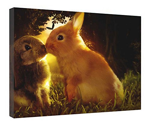 Toile Kiss entrelacé encadrée bois 40x50cm pour habiller un mur vide sans effort