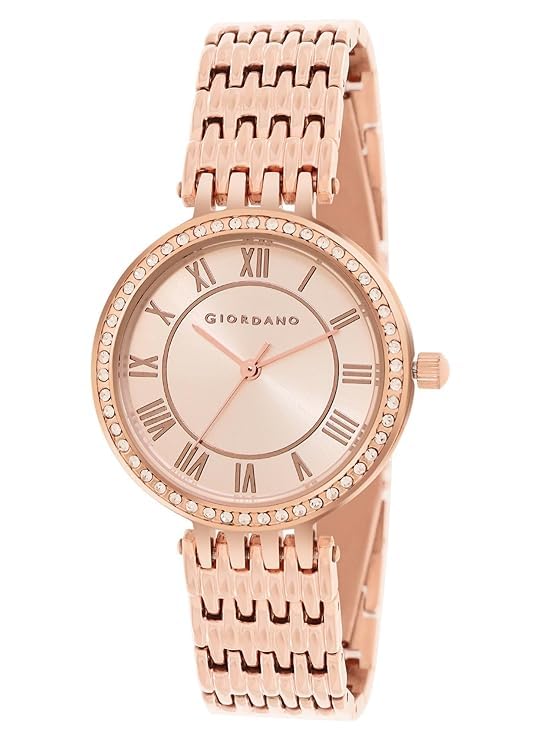 Giordano Eleganza Collection Round Analog Watch For Women Diamond
