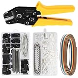 ☑️【2010PCS DuPont Kit】1550 PCS 2,54 mm Dupont Männlich und Weiblich Verbindungsstecker & Crimp Pins + 1.5M (5 Ft) IDC Kabel. 460 pcs 2,54 mm JST - XH Crimpkontakt und 2/3/4/5/6-poliges Buchsengehäuse und Stiftleiste.