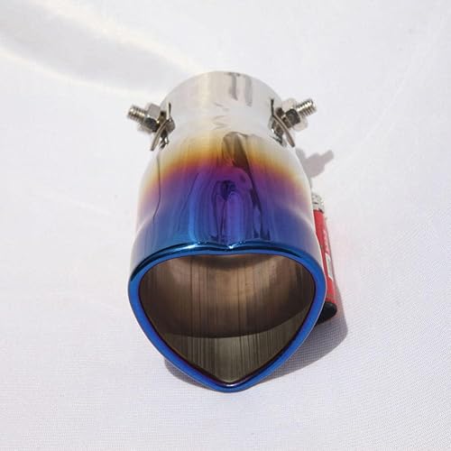 Miniatura 2 de JINYISI Puntas de escape, silenciador de automóvil en forma de corazón, puntas de escape universales de acero inoxidable cromado, para adaptarse a