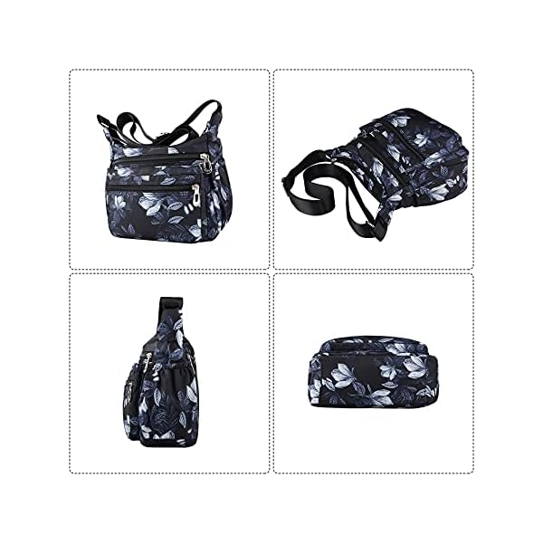 NOTAG Shoulder Bags for Women Nylon Crossbody Bags Waterproof Lightweight Messenger Purses and Handbags (Black) - Image 4