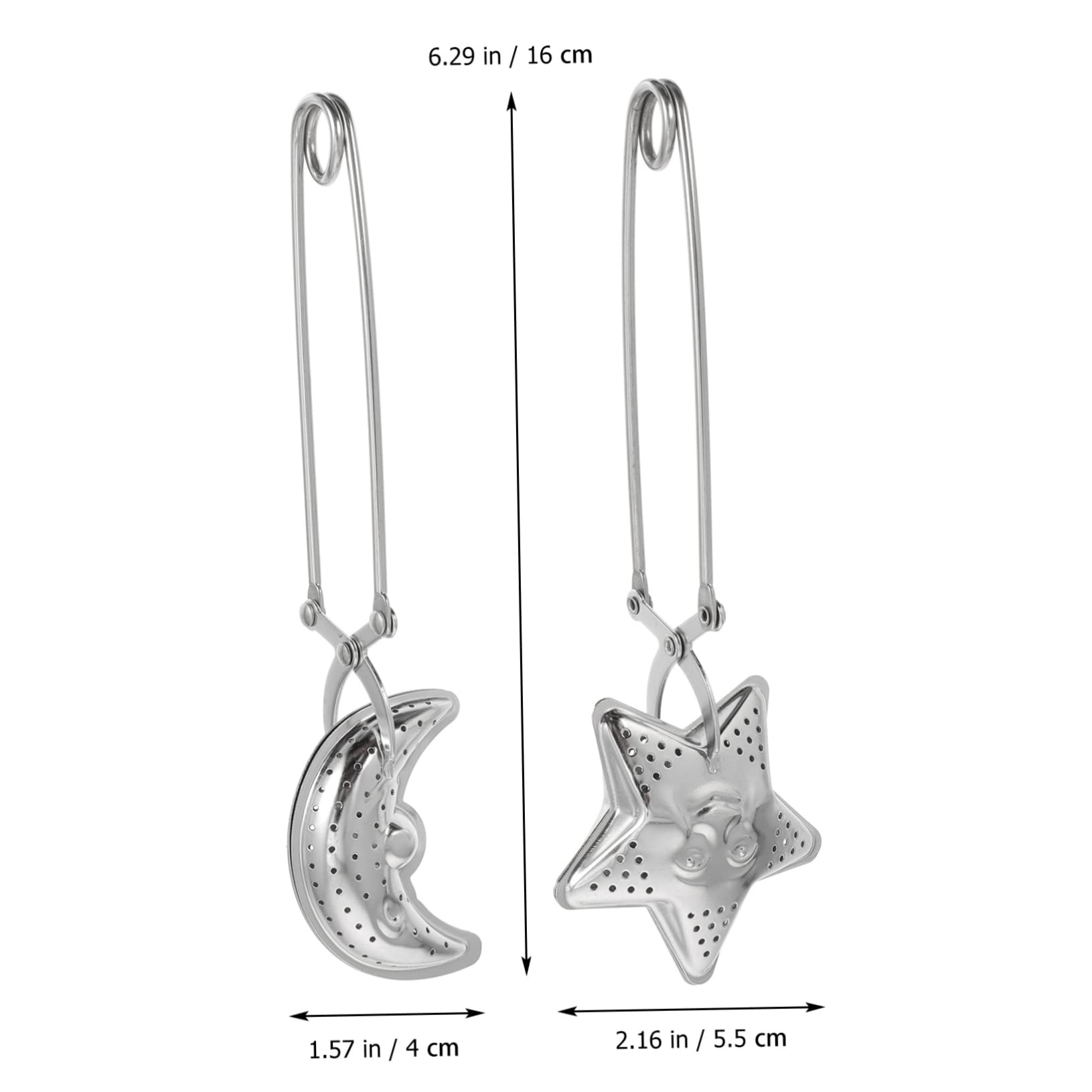 CIYODO 2pcs Stainless Steel Tea Infuser with Long Handle Tea Strainer Easy to Use and Clean Fine Filtration for Precise Brewing Silver Design