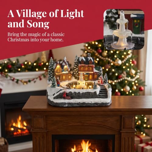 Edificio coleccionable de pueblo navideño Healeved el regalo musical ideal 4