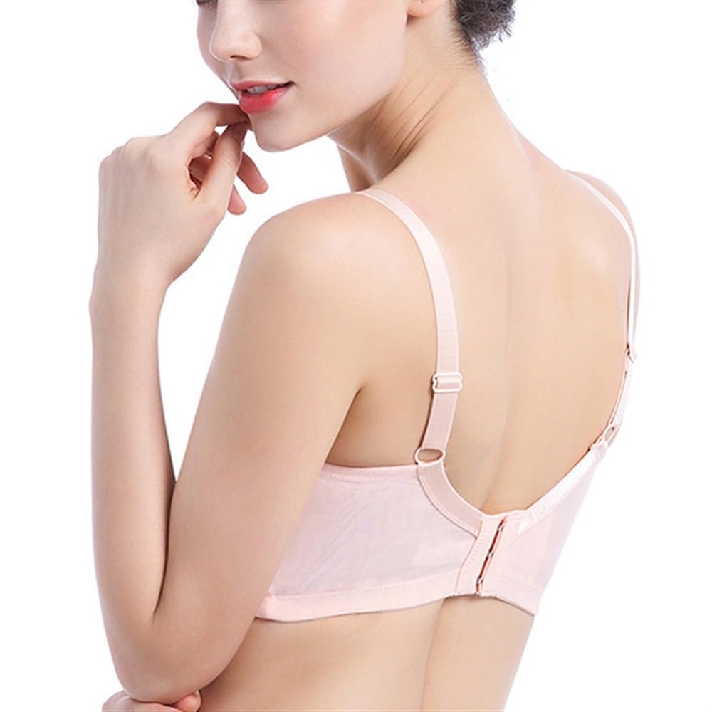 Reggiseni per Mastectomia con Protesi Mammarie in Silicone, Tasche per Protesi, Reggiseno Sexy in Pizzo con Coppa Piena Post-operatorio per Le Donne(Pink,B_36/80)
