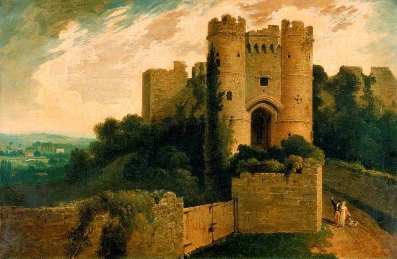 Affiche impression d'art tableau vue de l'entrée du château de Carisbrooke John 60x90