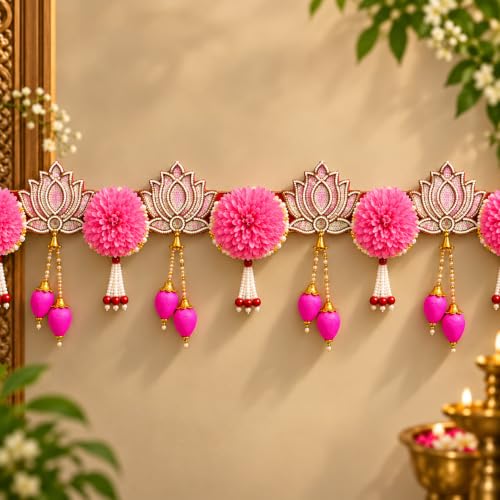 Best Navratri Home Decoration Items (2026) 19 Premium Lotus Embroidery Toran Bandarwal for Main Door | Handcraf...