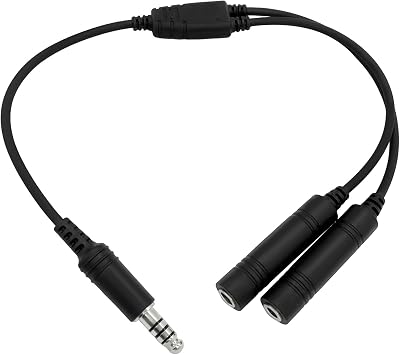 General Aviation Headset GA Dual Plug to Helicopter U174 Adapter Pilot Headphones Connector 4-GA-U174-civilian