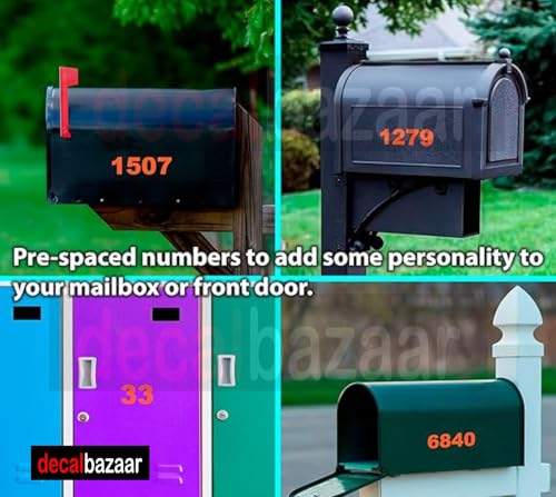 Image of Number Sticker Height 2 Inches Reflective Vinyl Orange (Set 2), (Code 20)