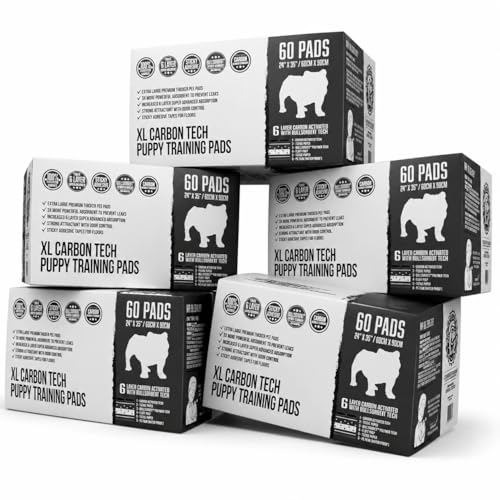 Image of Bulldogology Carbon Black XL Dog Pee Pads with Adhesive Sticky Tape Extra Large Charcoal Housebreaking Dog Training Wee Pads Leak Proof Absorbent 480 Count 24 inch x 35 inch