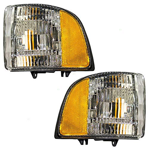 Parts N Go 1994-2002 Pickup Parking Turn Signal Light Set Front Driver & Passenger Side Left Right - CH2520119 CH2521119 55054773AD 55054772AD