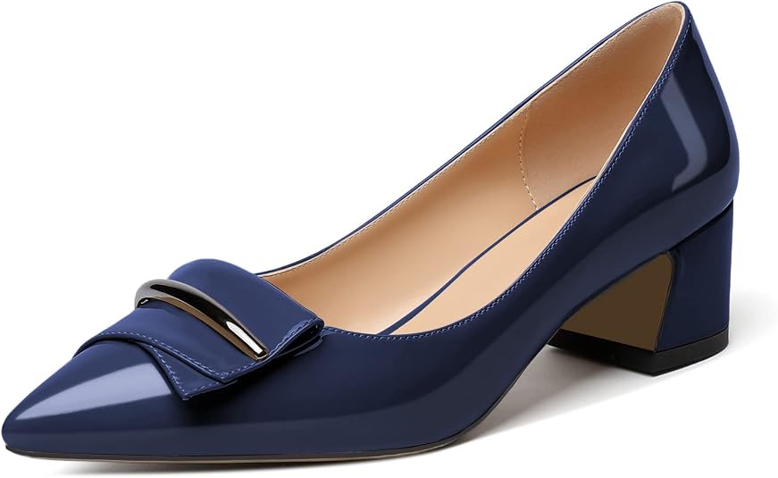 YODEKS Women's Peep Toe High Heel Pumps - 8CM (3.15") Heel, Patent Leather, Wedding & Office Shoes - View #3