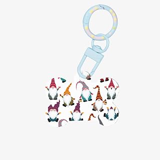 Xmas Funny Gnomes Printing Fashion Dog Tags Acrylic Keychain Dog Bone Shape Double Sided Pattern Tags for Dogs and Cats