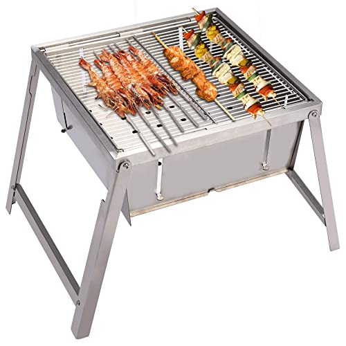 REDCAMP Pop up Camping Flatfold Fire Pit Portable & Wood Burning, 12.8" Folding Collapsible Stainless Steel Backpacking Grill Charcoal for Outdoor Cooking BBQ REDCAMP Pop up Camping Flatfold Fire Pit Portable & Wood Burning, 12.8" Folding Collapsible Stainless Steel Backpacking Grill Charcoal for Outdoor Cooking BBQ
