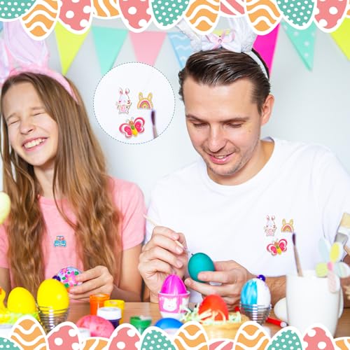 Image of Giegxin 40 Pcs Easter Enamel Pins Bulk Spring Holiday Lapel Pin Bunny Backpack Cute Carrot Easter Eggs Flowers Butterfly Flower Basket Brooch for Women Girls Gifts