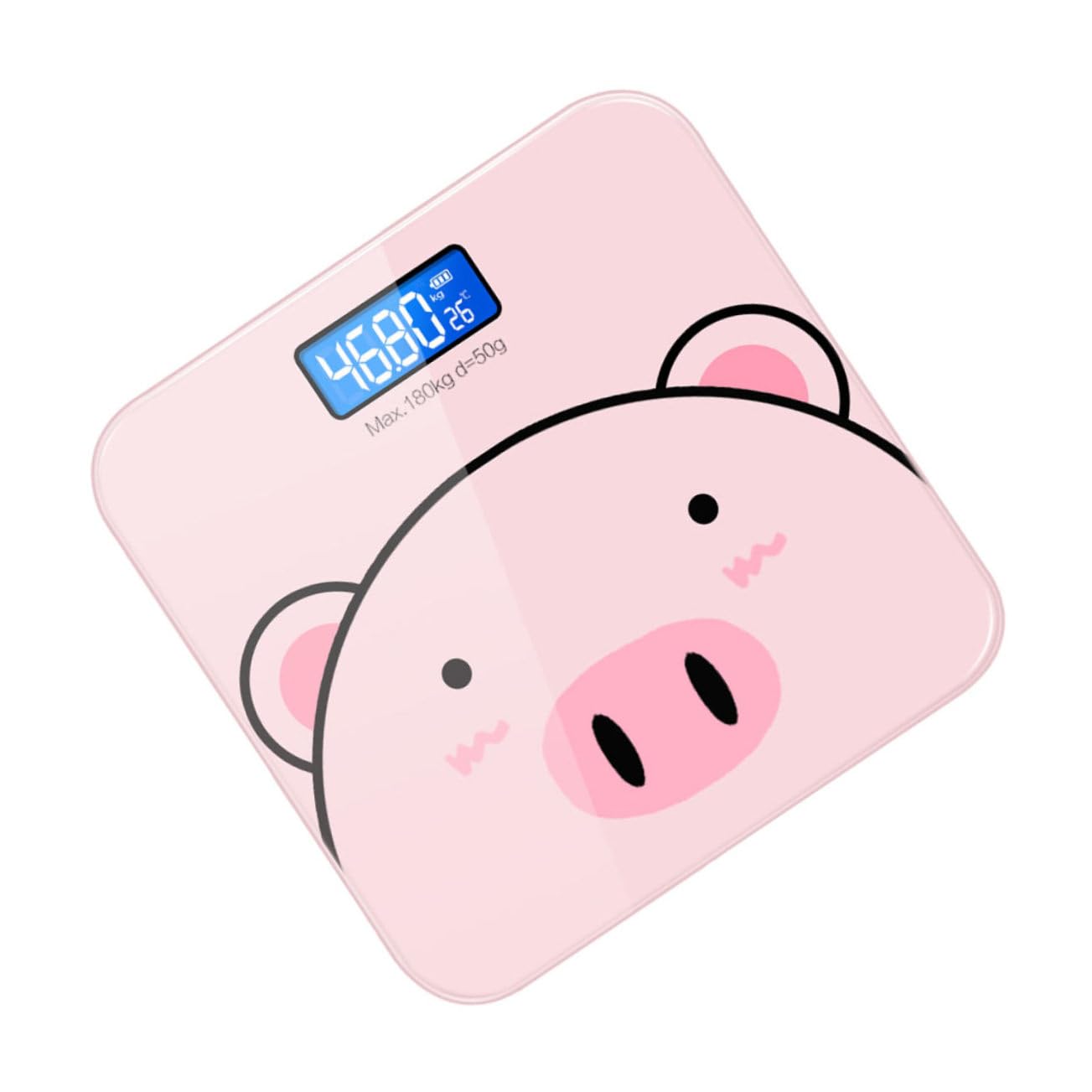Didiseaon 1pc Cartoon Electronic Body Weight Scale USB Rechargeable Cute Design High-Definition LCD Display Switchable Units for Home Use Convenient Automatic Shut Down Feature