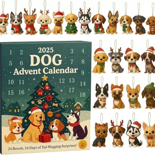 2025 Christmas Dog Advent Calendar - 24 Days Holiday Countdown