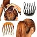 2PCS Multifunction Plastic Hair Insert Comb Hair Donut Ponytail Pads Hair Bump it UP Maker Braid Hairstyle Styling Beauty Tool Hair Styling Accessories For Women Lady Girls Black+Coffee